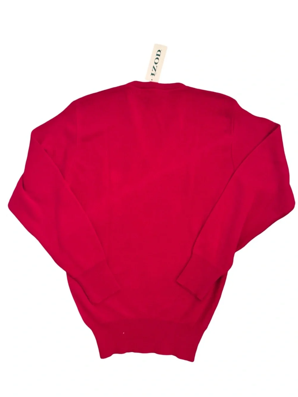 New Izod Vintage Mens Red V-Neck Knit Acrylic Pullover Sweater Golf USA